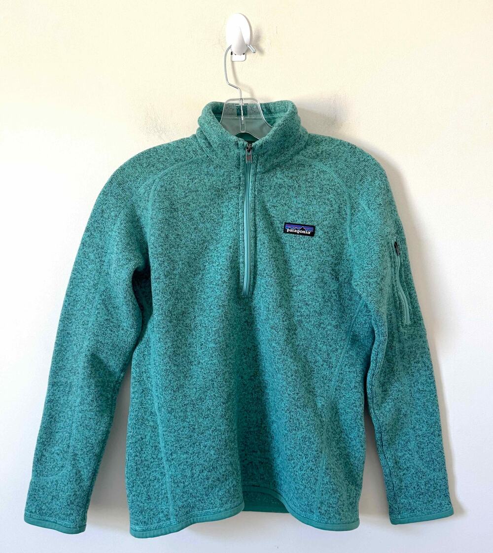 Patagonia Better Sweater 1/4 Zip Pullover Jacket Teal Size Small